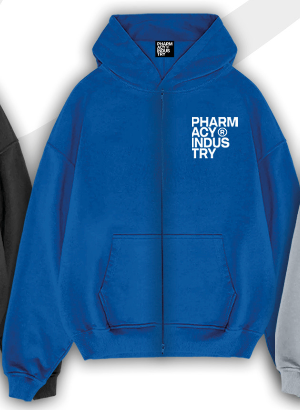 Felpa Pharmacy Industry all Zip con Stampa Blue